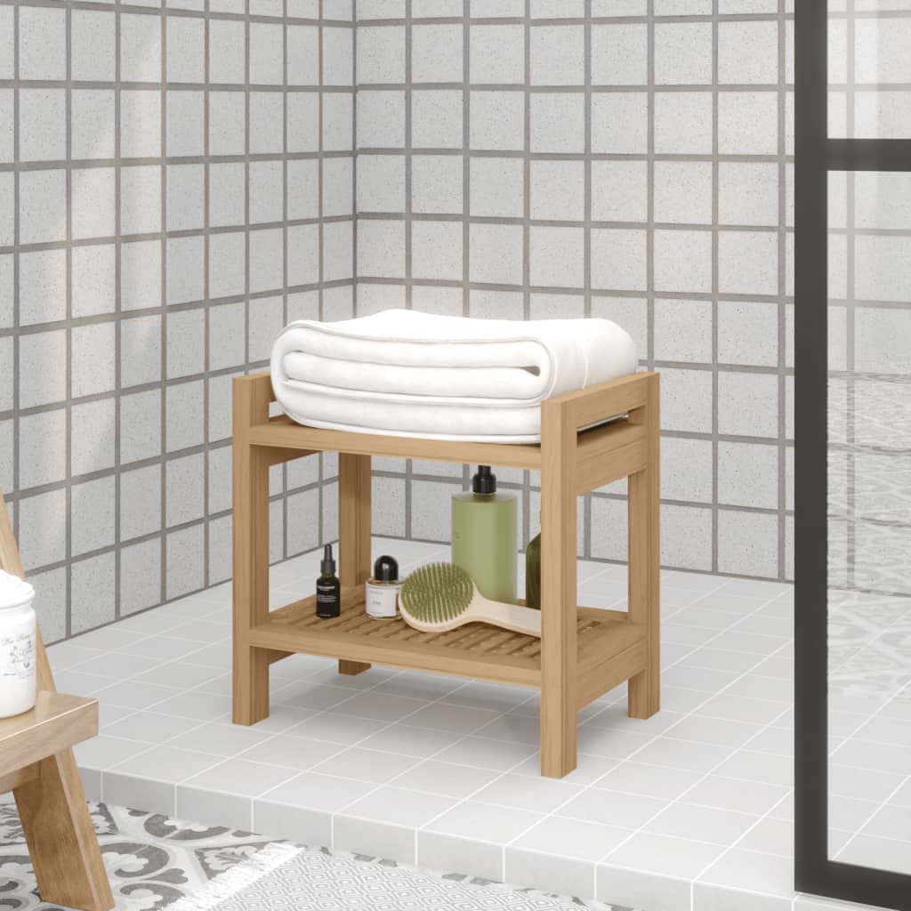Mesa de baño Vidaxl 45x30x45 cm de teca sólida
