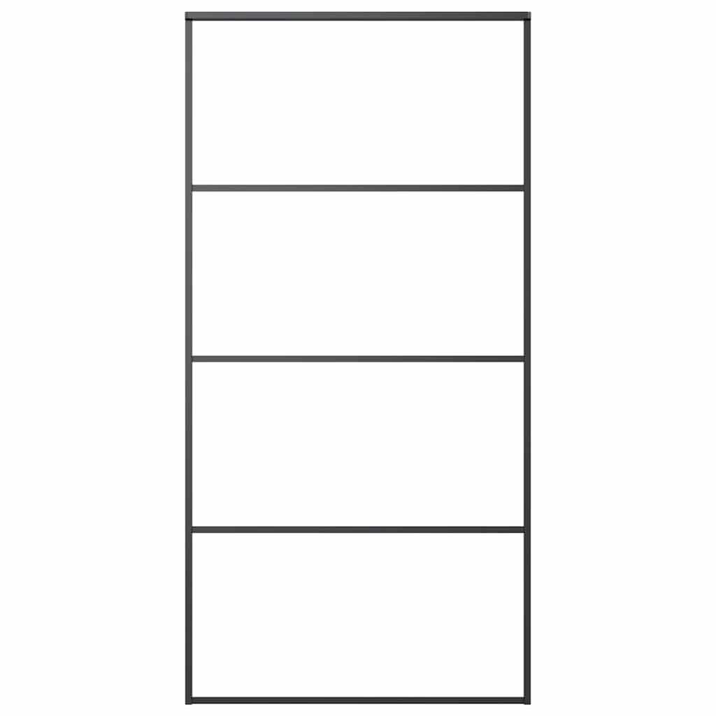 VIDAXL -Schiebetür 102,5 x 205 cm mattes ESG -Glas und Aluminiumschwarz