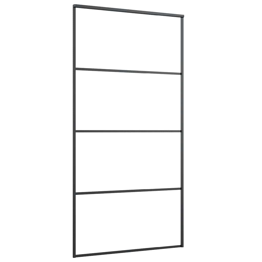 VIDAXL -Schiebetür 102,5 x 205 cm mattes ESG -Glas und Aluminiumschwarz