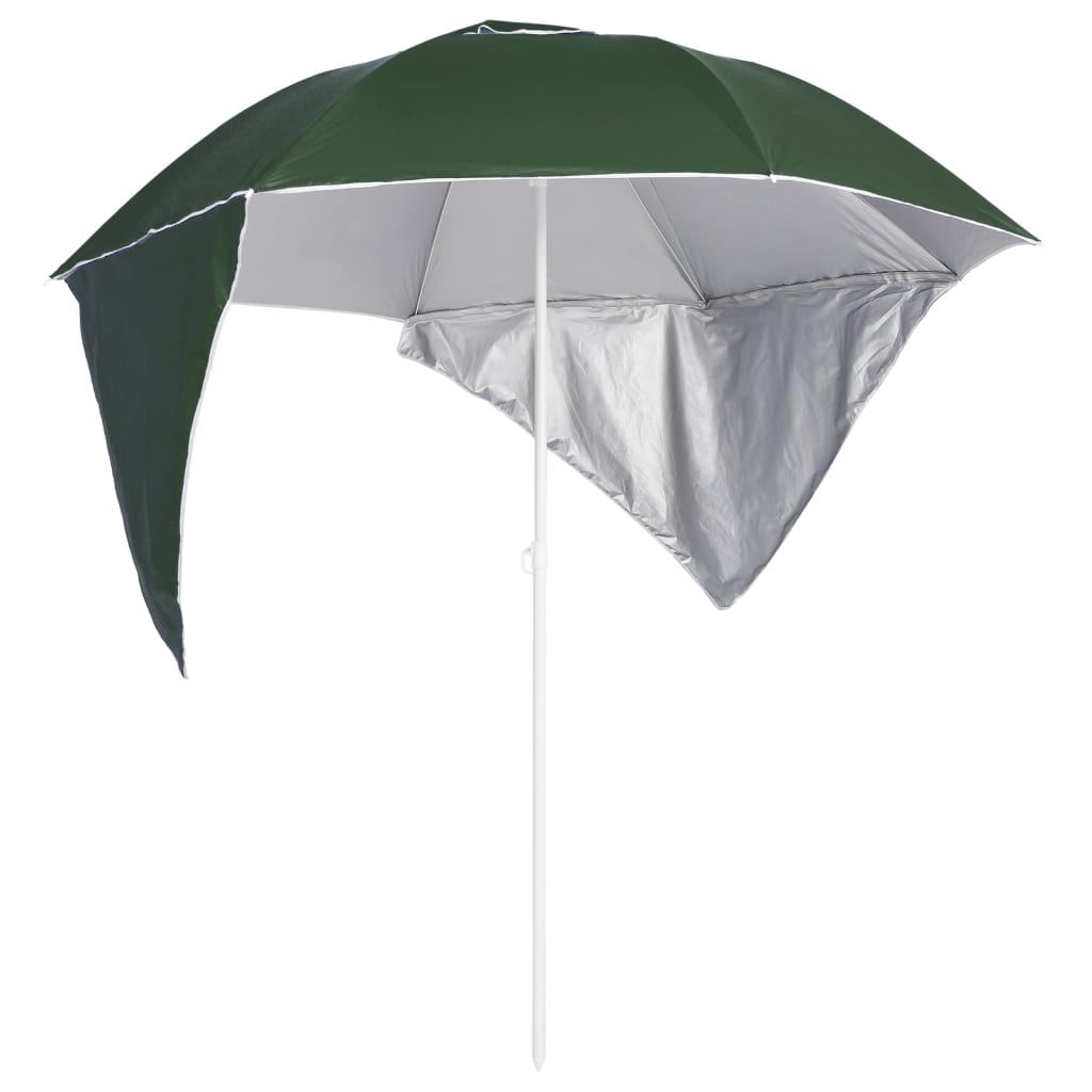 Vidaxl Strandparasol mit Seitenwänden 215 cm Grün