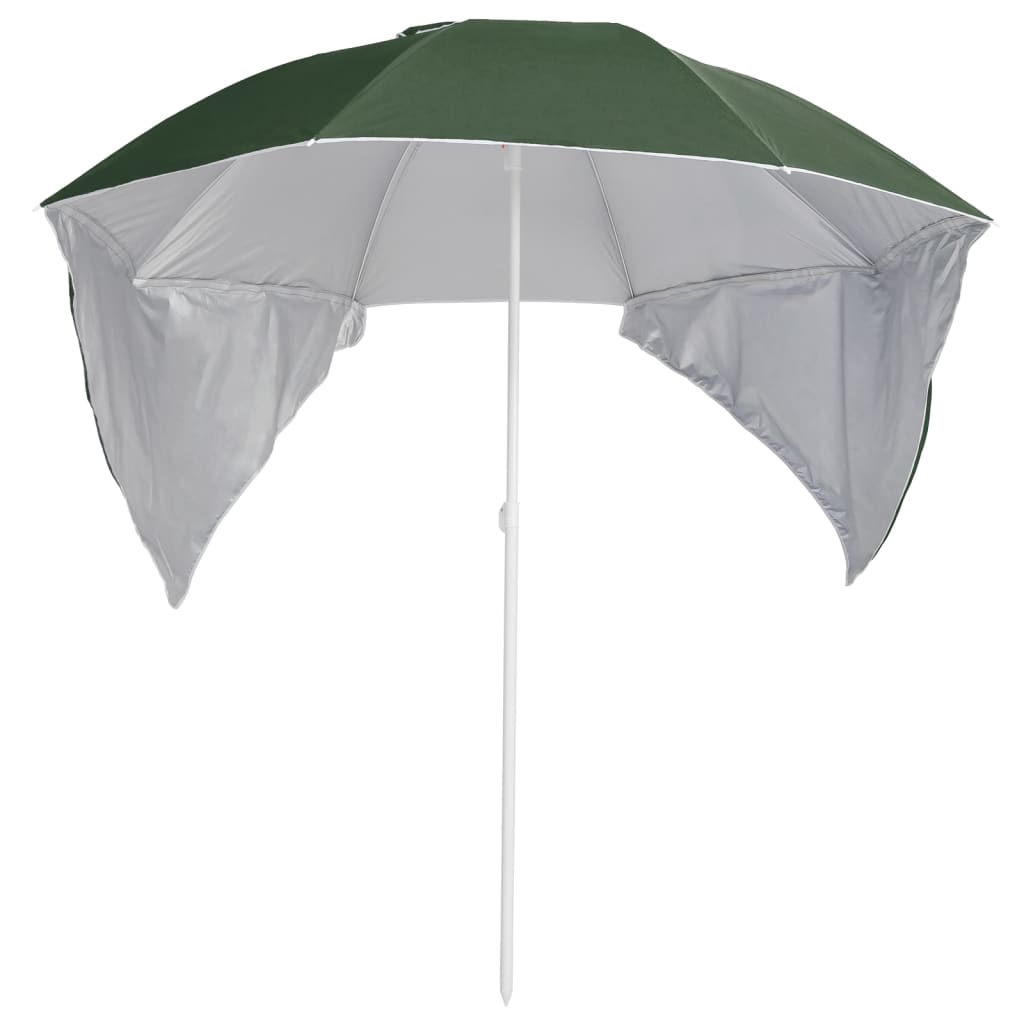 Vidaxl Strandparasol mit Seitenwänden 215 cm Grün