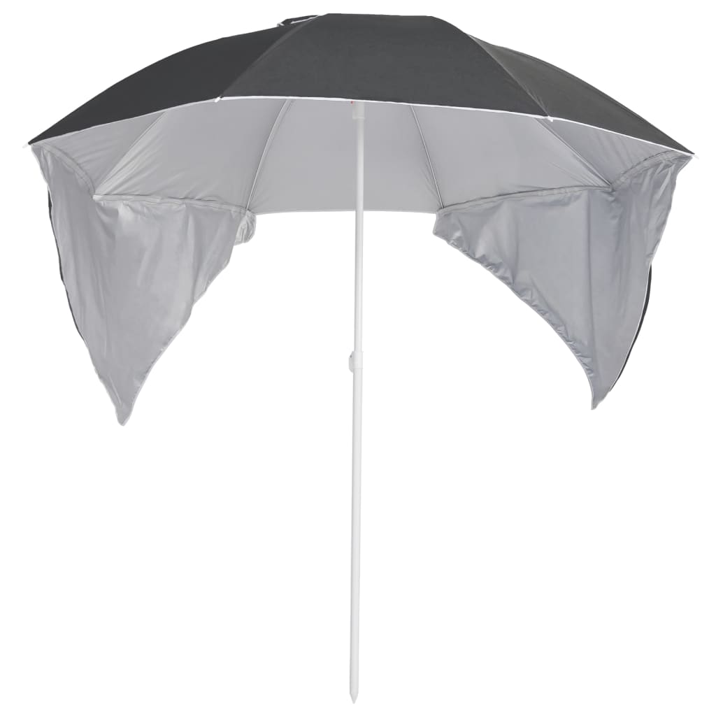 VIDAXL Strandparasol mit Seitenwänden 215 cm Anthrazit -ausgelöst