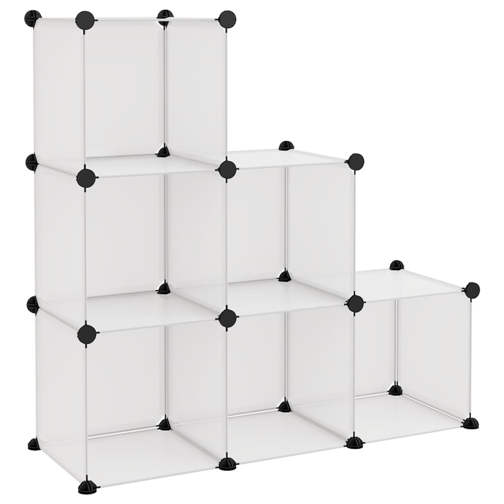 Vidaxl storage unit with 6 compartments, polypropylene, transparent