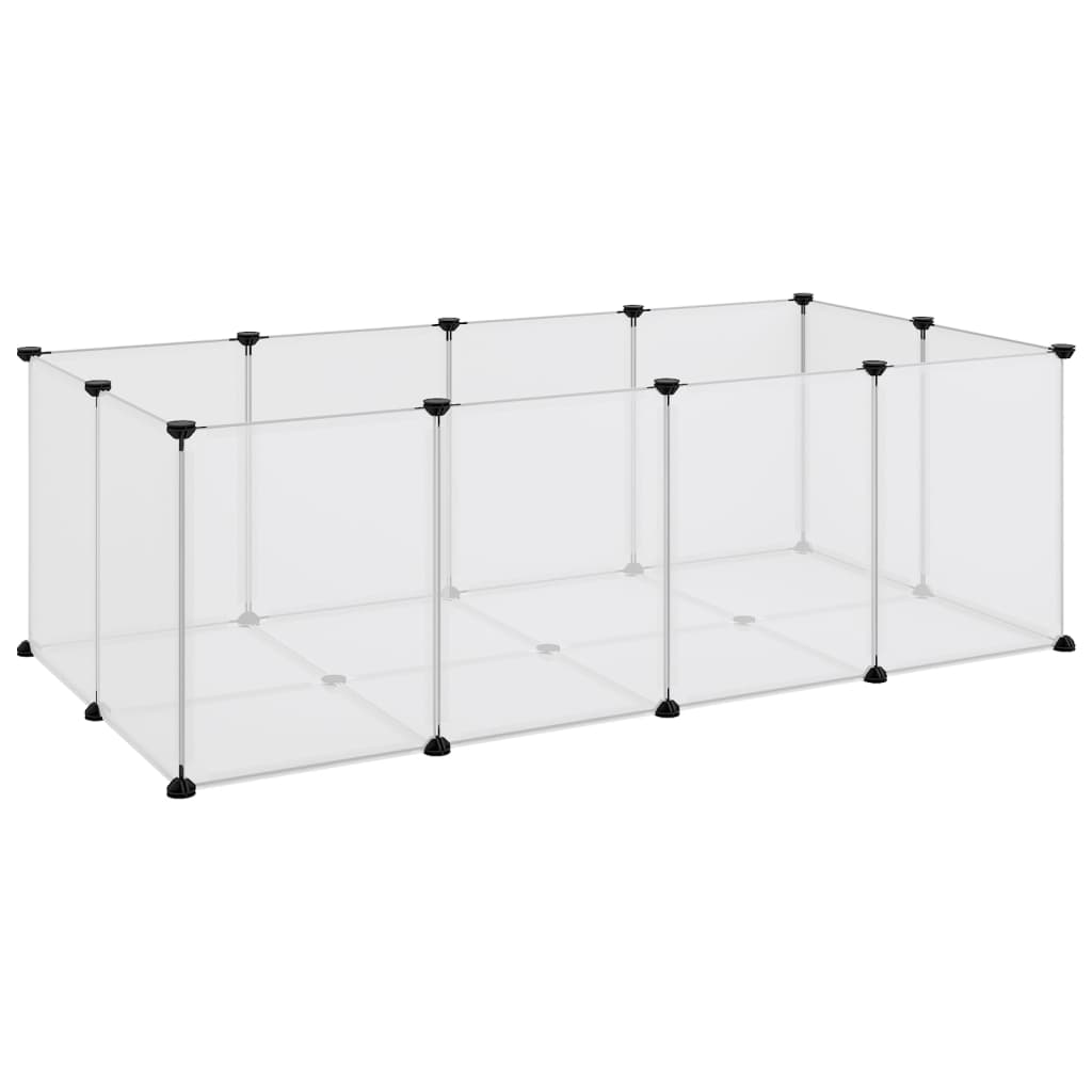 Vidaxl small animal cage 144x74x46.5 cm polypropylene and steel transparent