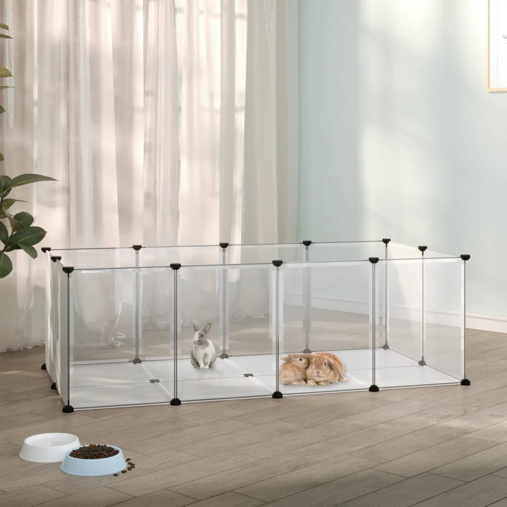 Vidaxl small animal cage 144x74x46.5 cm polypropylene and steel transparent
