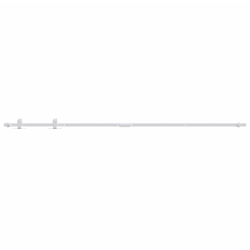 Vidaxx Aufhängeset für Mini-Schiebetür 200 cm Carbonstahl weiß