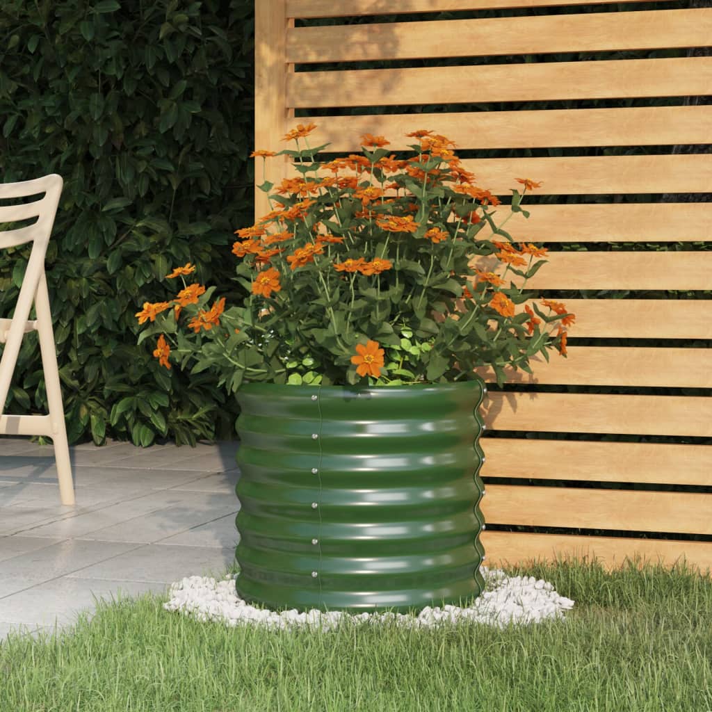 Vidaxl planter 40x40x36 cm galvanized steel green
