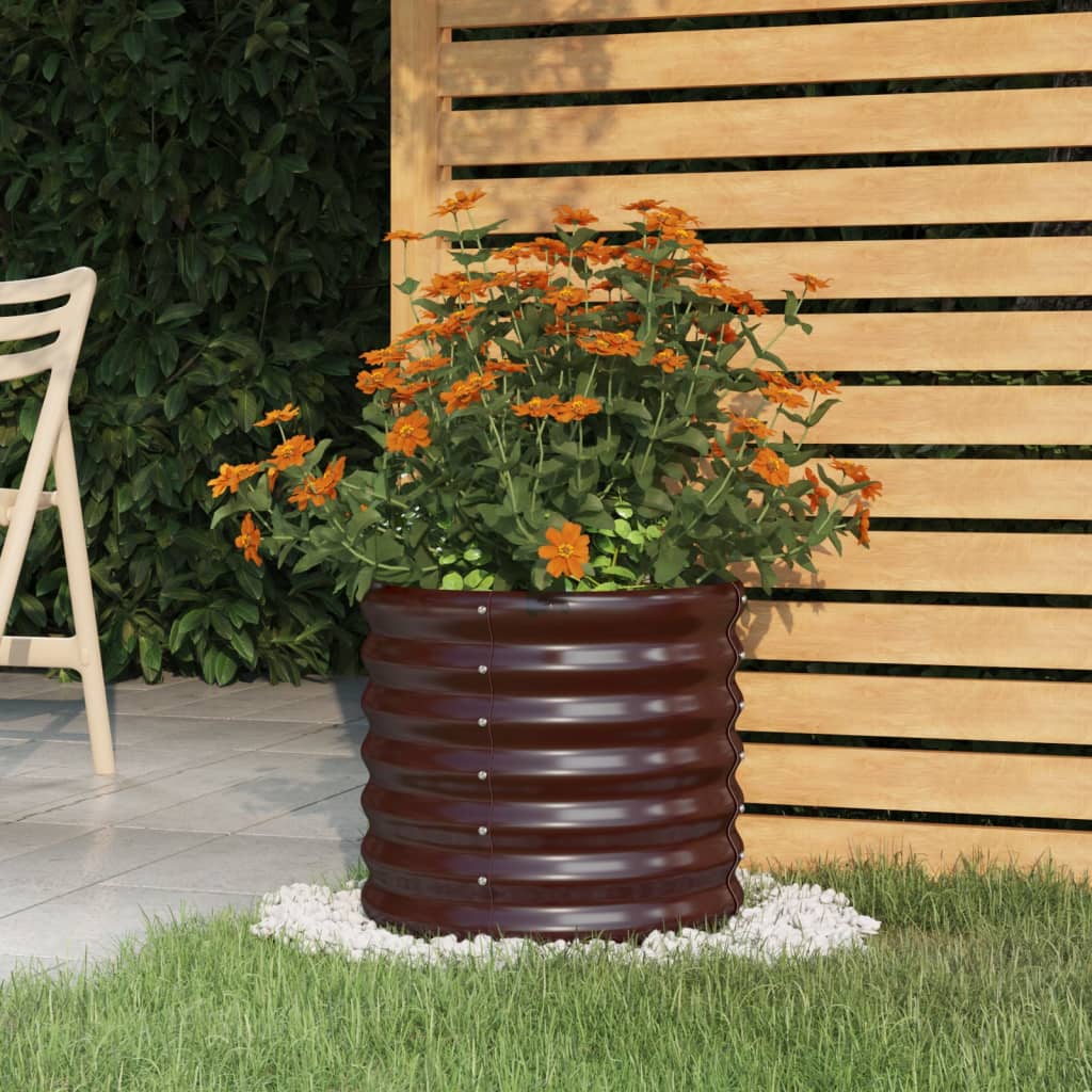 Vidaxl planter 40x40x36 cm galvanized steel brown