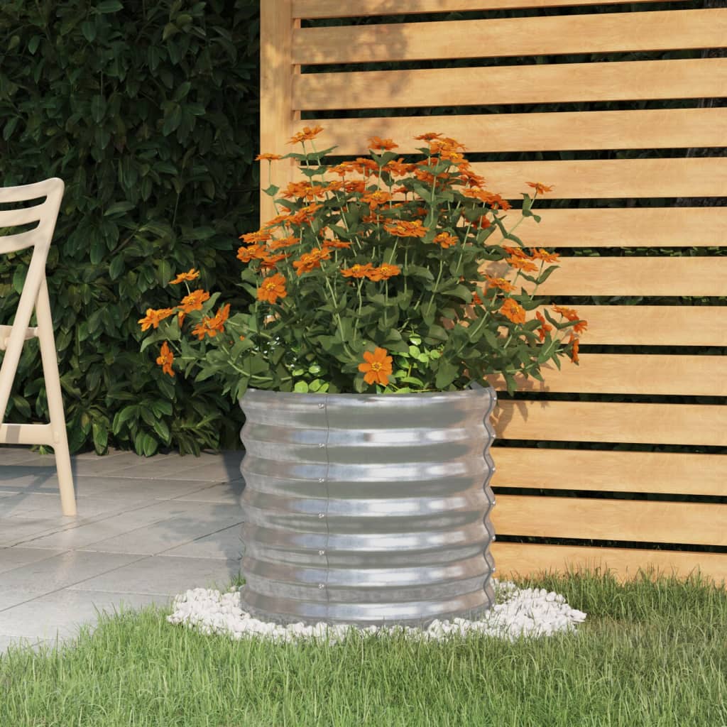 Vidaxx planter 40x40x36 cm galvanized steel silver-colored
