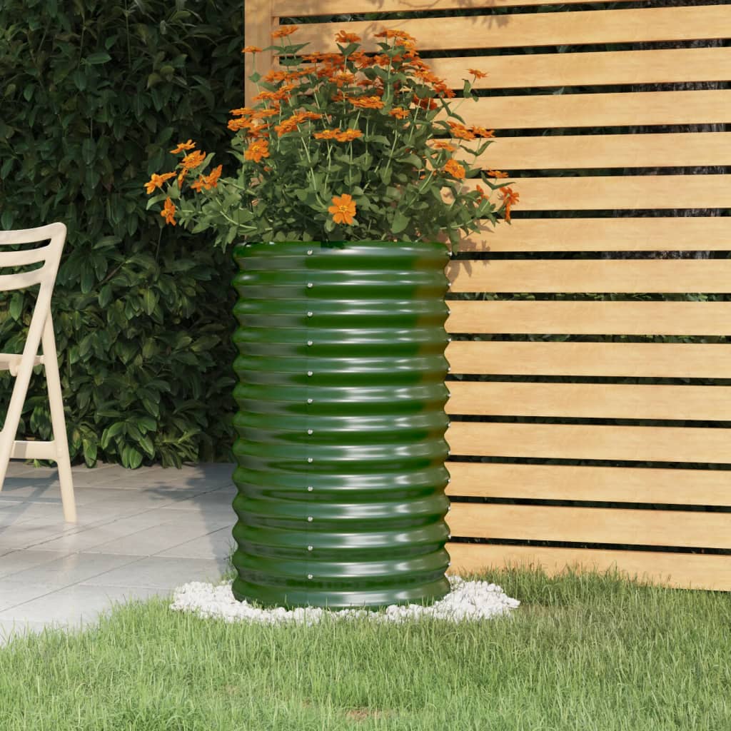 Vidaxx planter 40x40x68 cm galvanized steel green