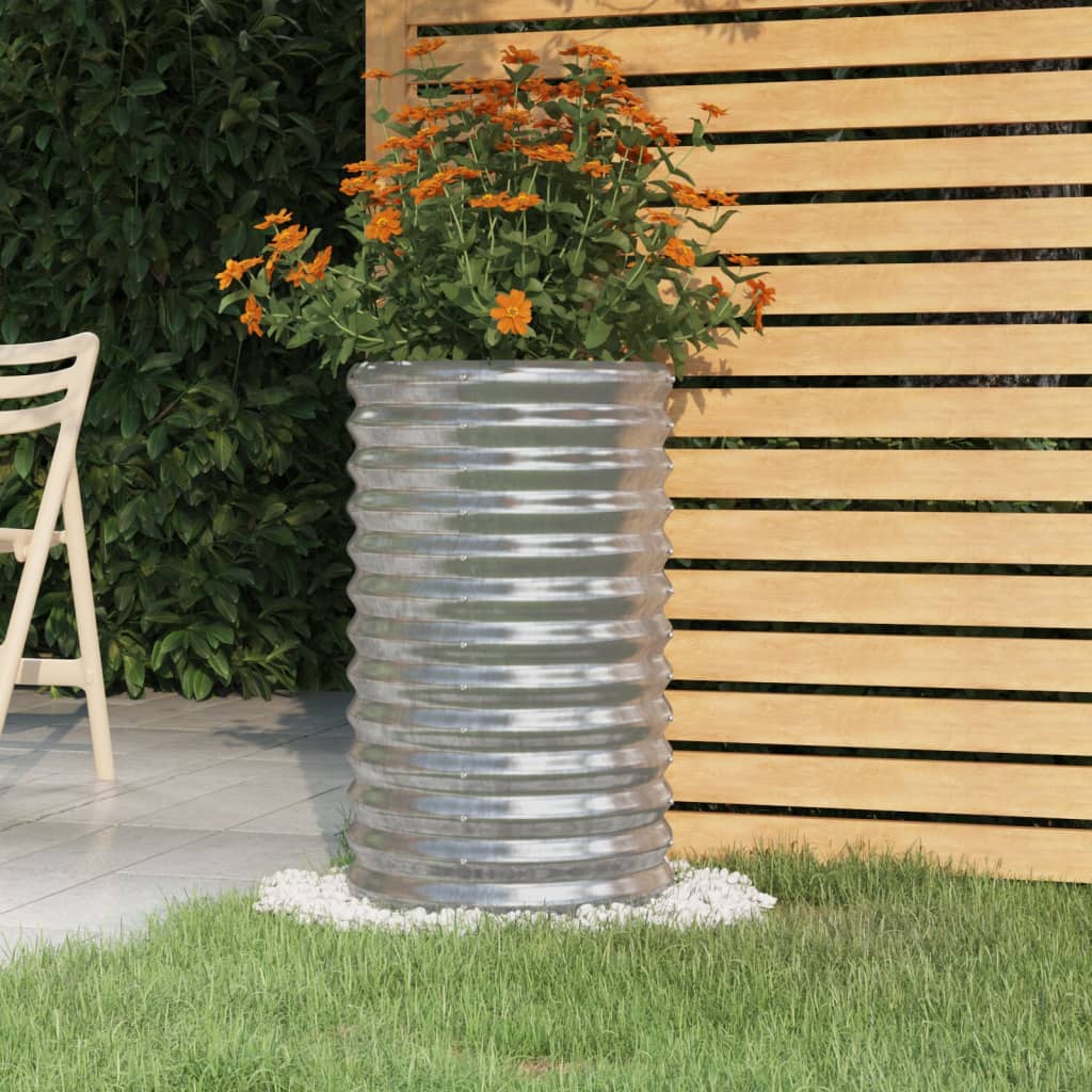 Vidaxx planter 40x40x68 cm galvanized steel silver-colored