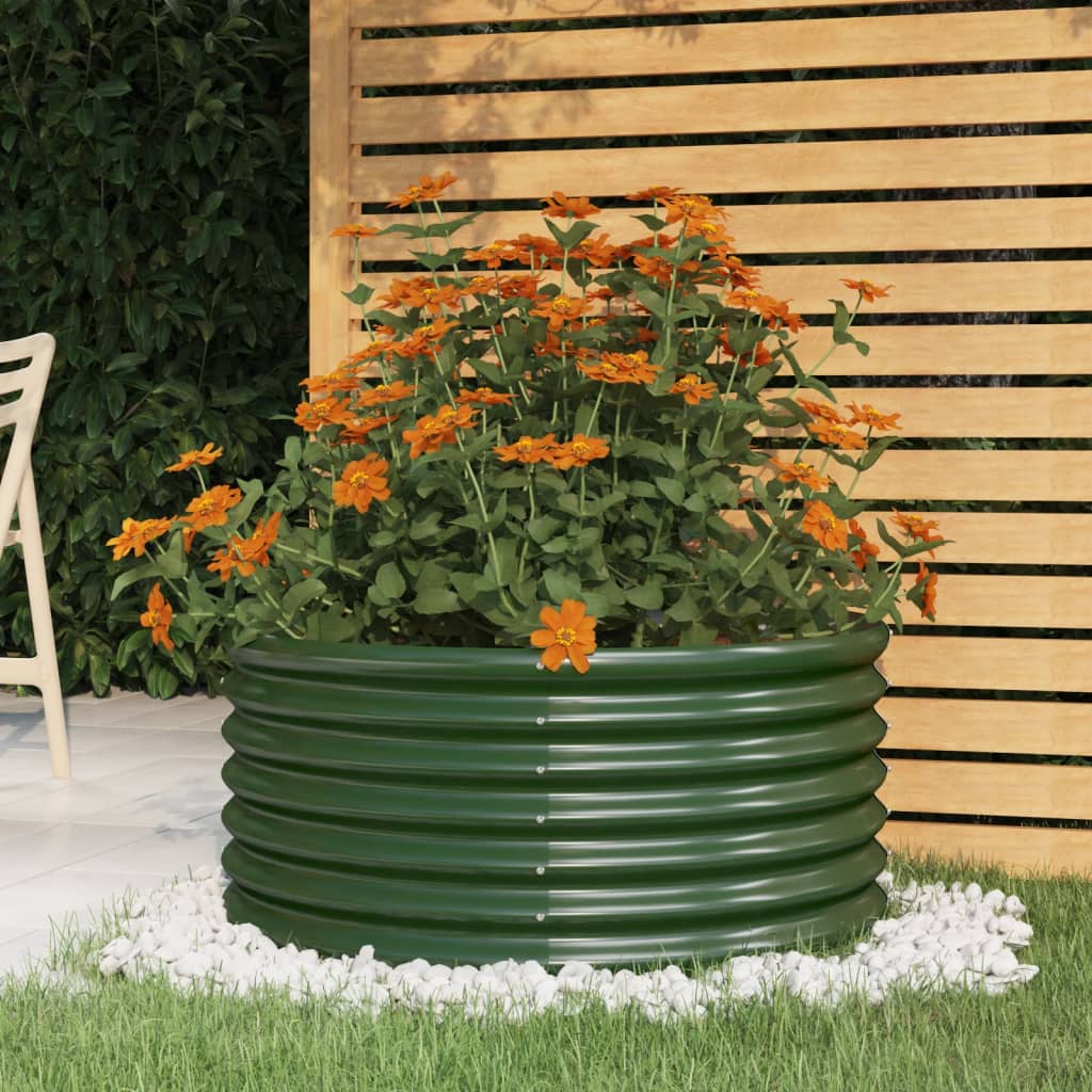 Vidaxl planter 80x80x36 cm galvanized steel green