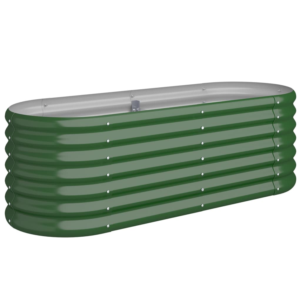 Vidaxl planter 114x40x36 cm galvanized steel green