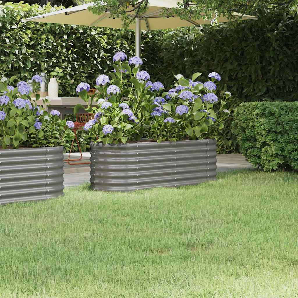Vidaxl planter 114x40x36 cm galvanized steel gray