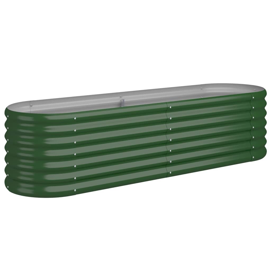 Vidaxl planter 152x40x36 cm galvanized steel green