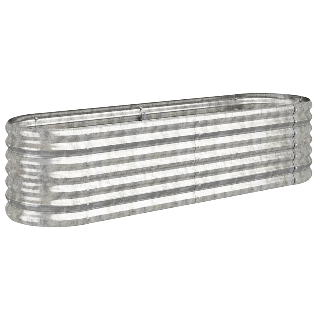 Vidaxl planter 152x40x36 cm galvanized steel silver-colored