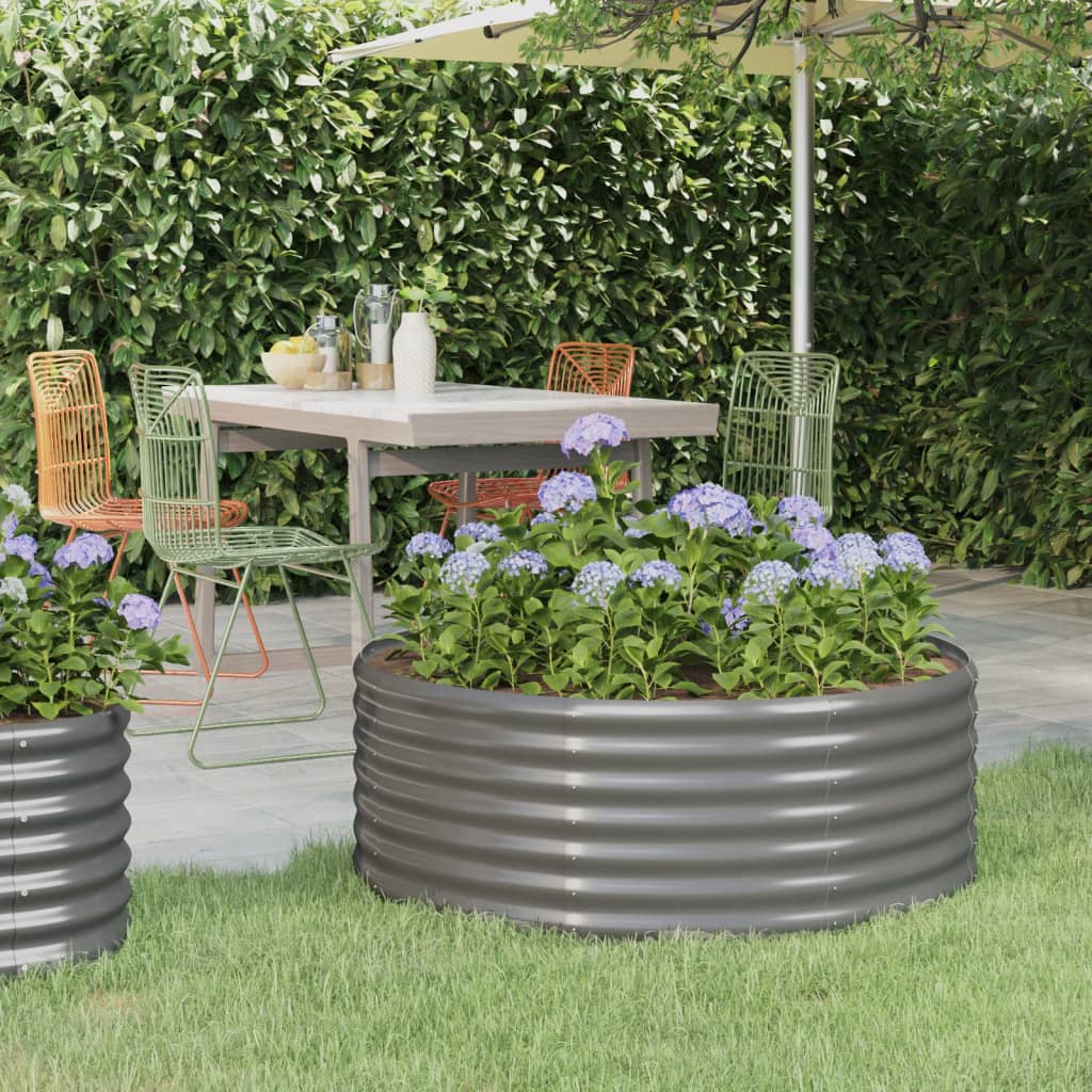 Vidaxl planter 100x100x36 cm galvanized steel gray
