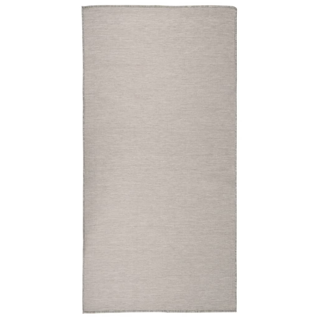 Vidaxl utanför mattan platt vävd 100x200 cm taupe
