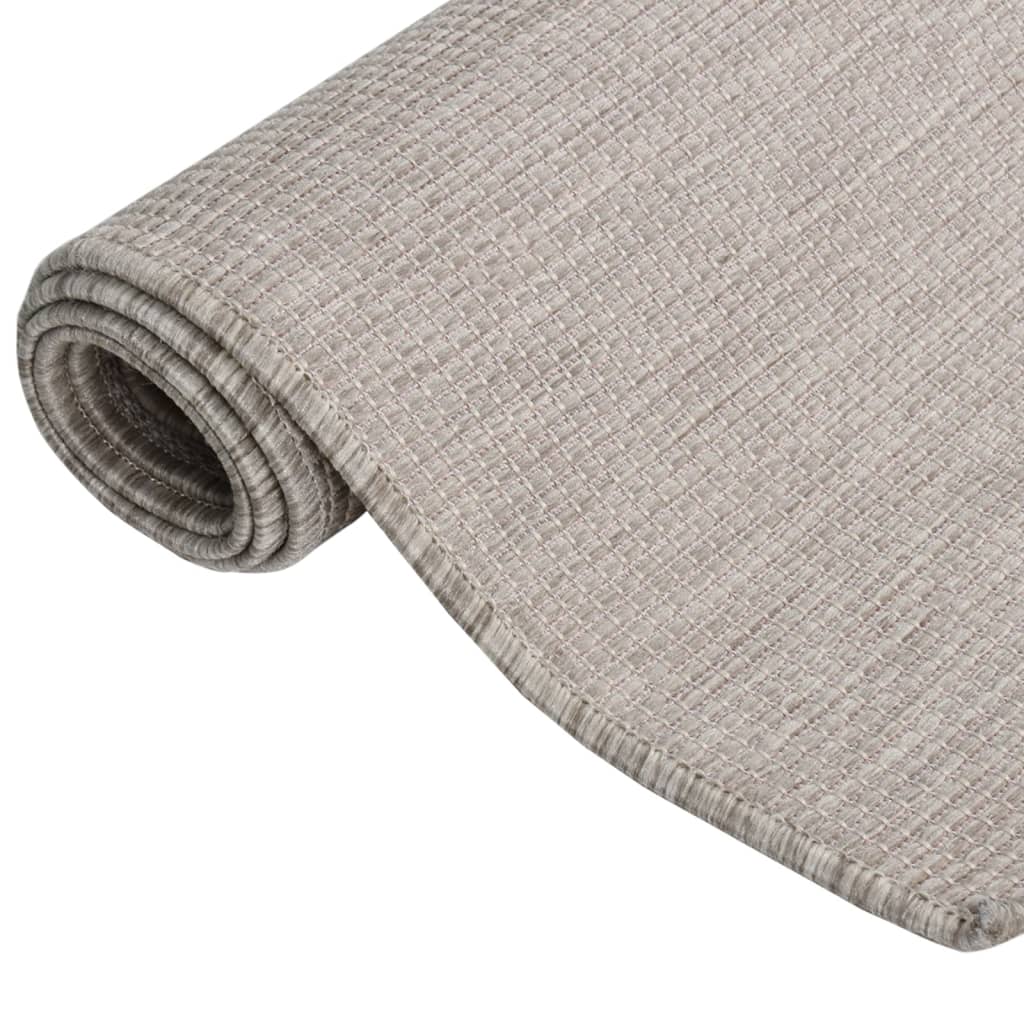 Vidaxl utanför mattan platt vävd 100x200 cm taupe