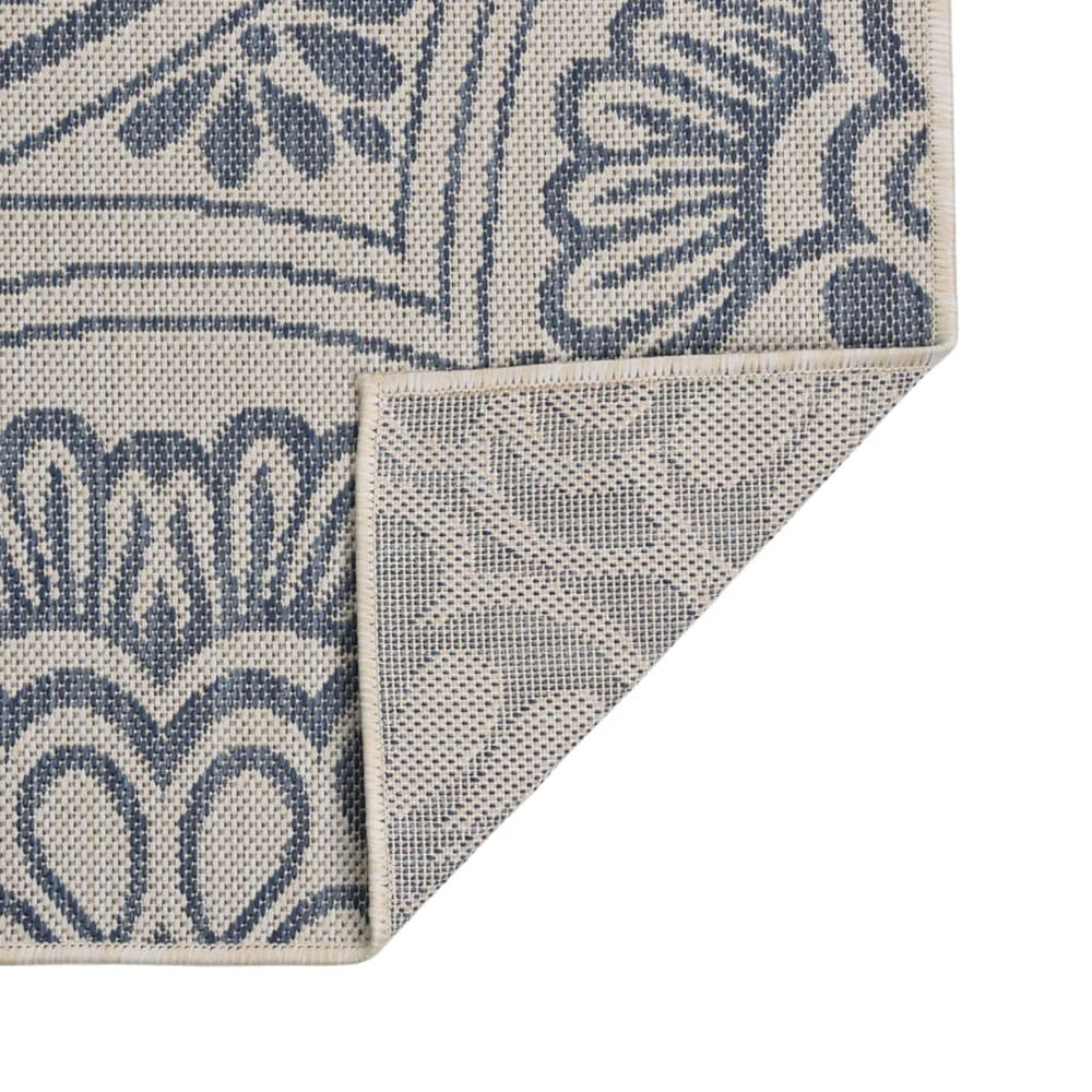 Vidaxl tappeto esterno con pattern piatto -80x150 cm blu
