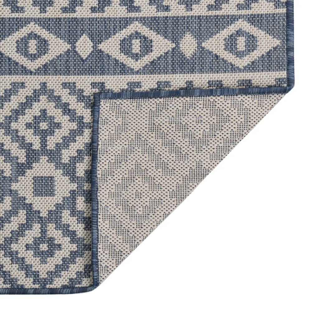 Vidaxl patterned flat-woven outdoor rug 120x170 cm blue