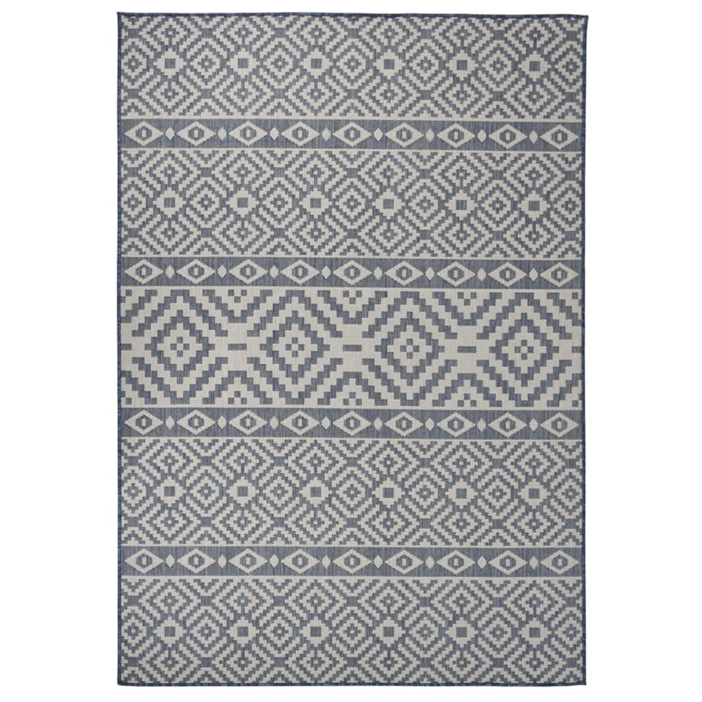 Vidaxl patterned flat-woven outdoor rug 160x230 cm blue