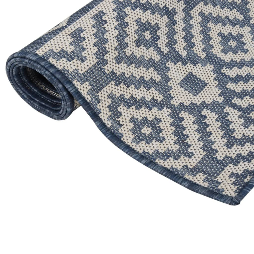 Vidaxl patterned flat-woven outdoor rug 160x230 cm blue