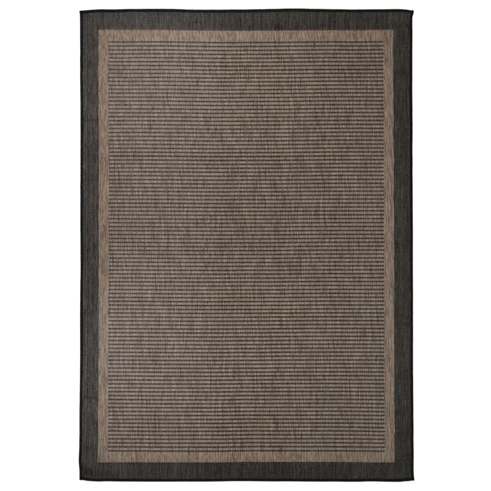 Vidaxl Extérieur tapis plat tissé 140x200 cm brun foncé