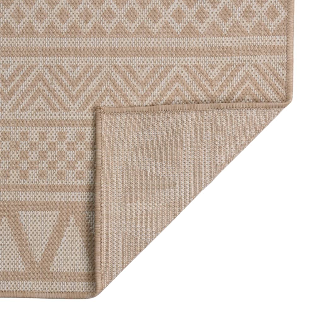 Vidaxl patterned flat-woven outdoor rug 120x170 cm brown