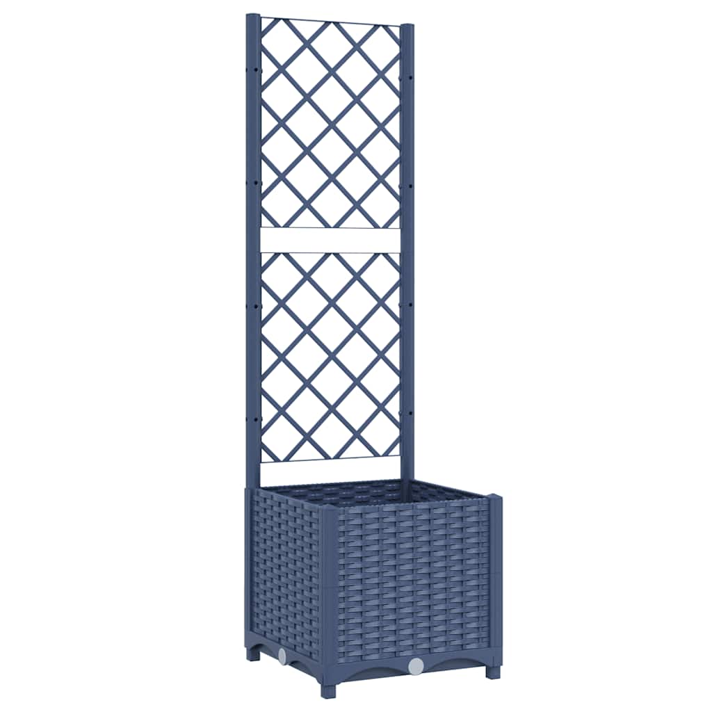 Vidaxl planter with trellis blue-grey 40x40x136 cm pp