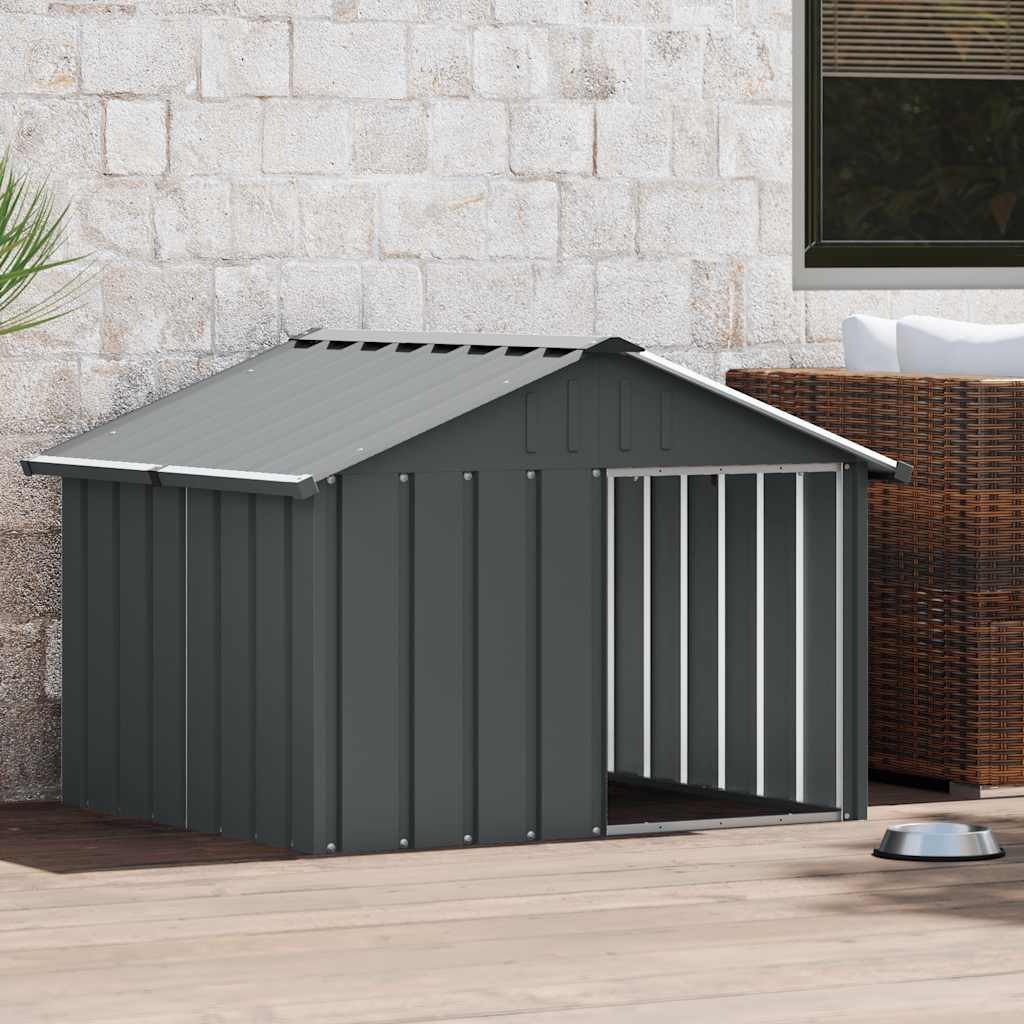 Vidaxl Dog Loft 116.5x103x81,5 cm galvaniseret stål Antracitfarve