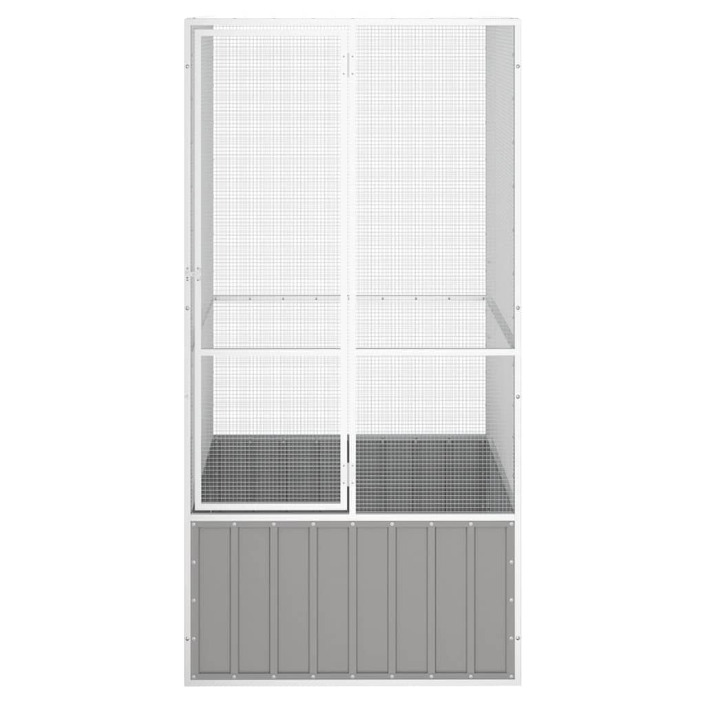 Vidaxl Vugel Cage 111x107x211.5 cm Galvaniséiert Stol Grey