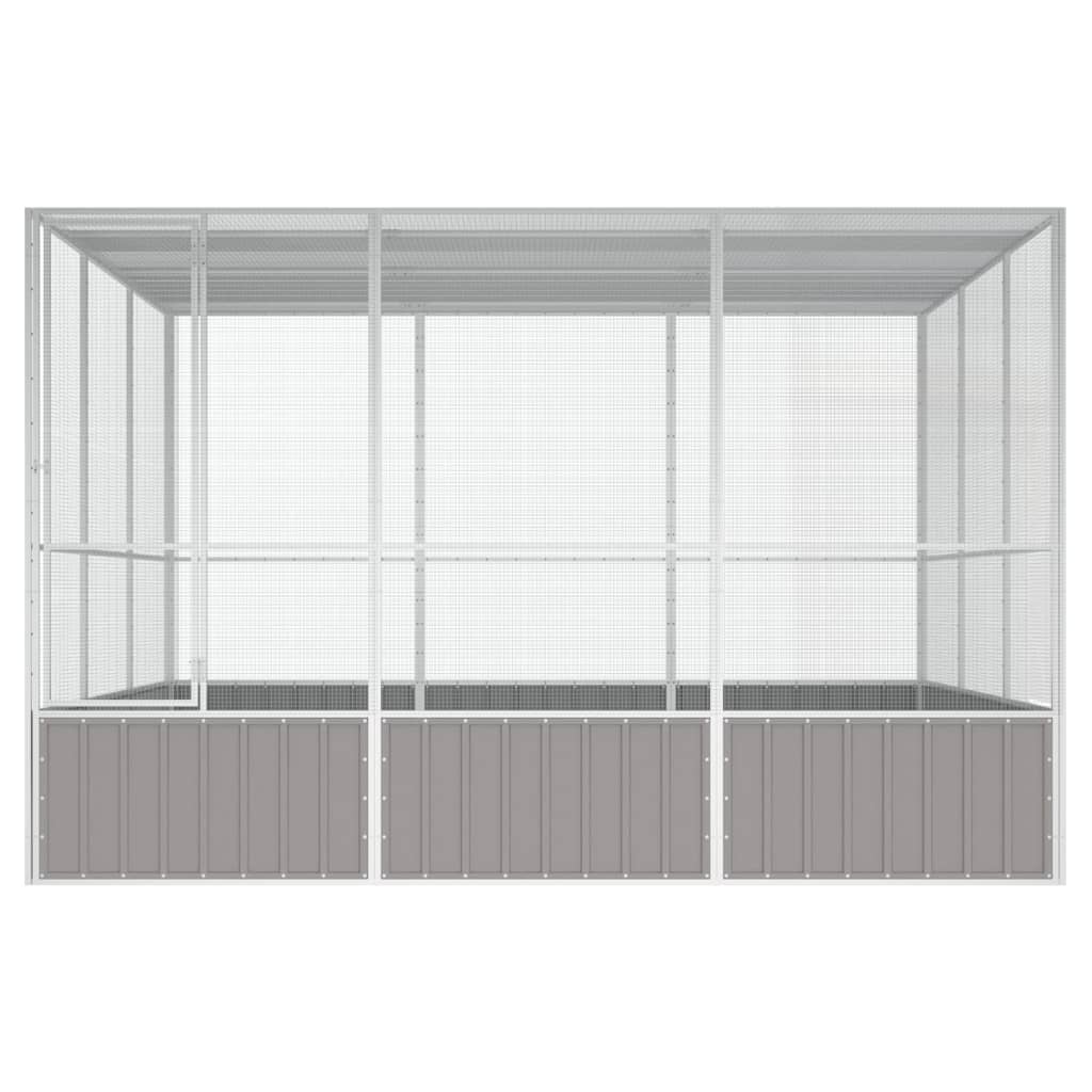 Vidaxl Bird Cage 302.5x324.5x211.5 cm de acero galvanizado gris