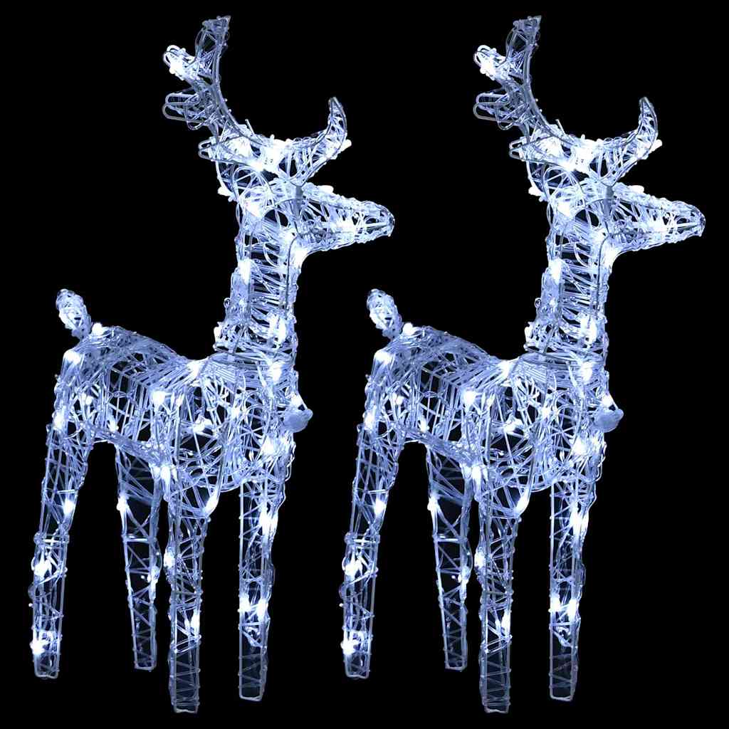 Vidaxl Christmas Animals 2 St 80 LEDS acrylique blanc froid blanc