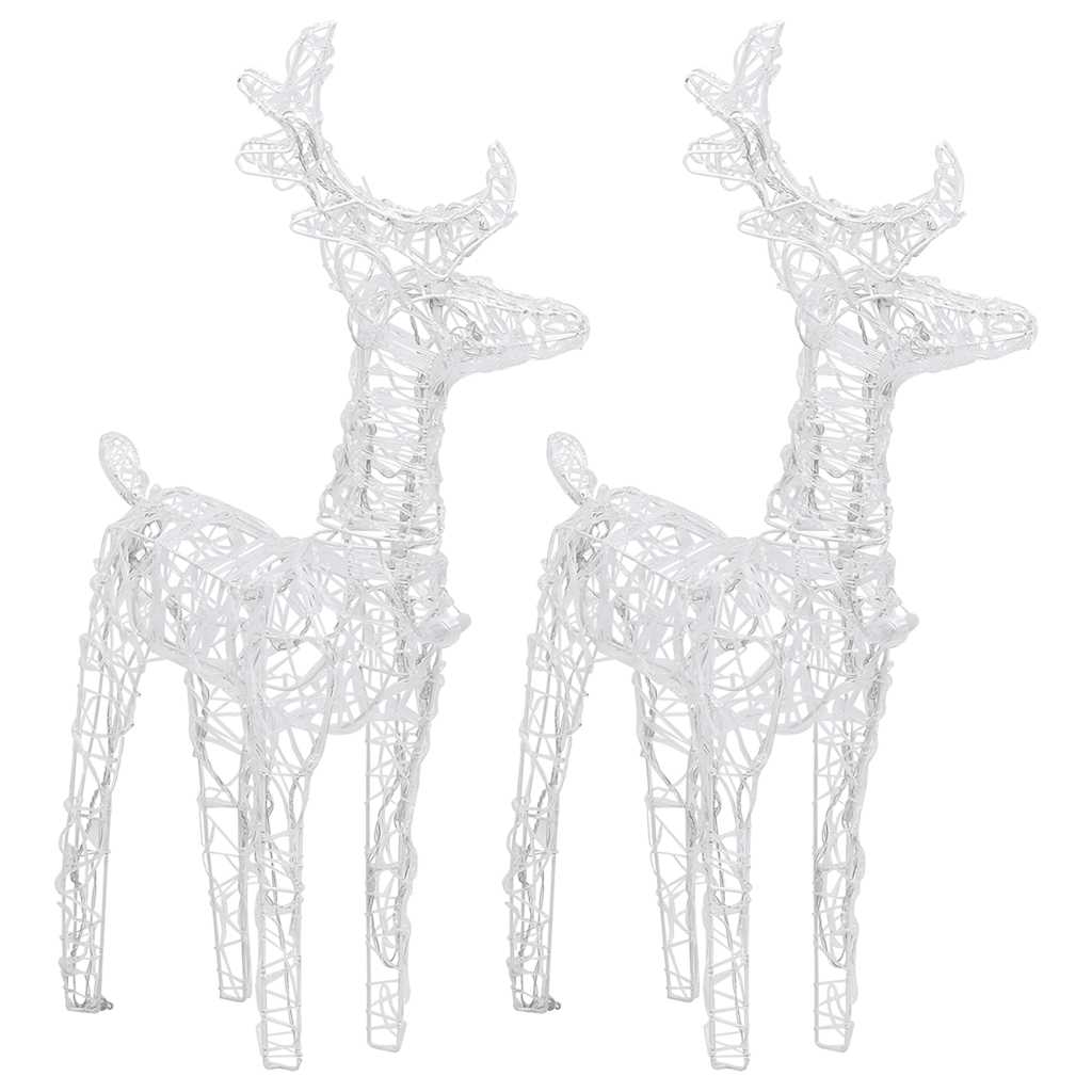 Vidaxl Christmas Animals 2 St 80 LEDS acrylique blanc froid blanc