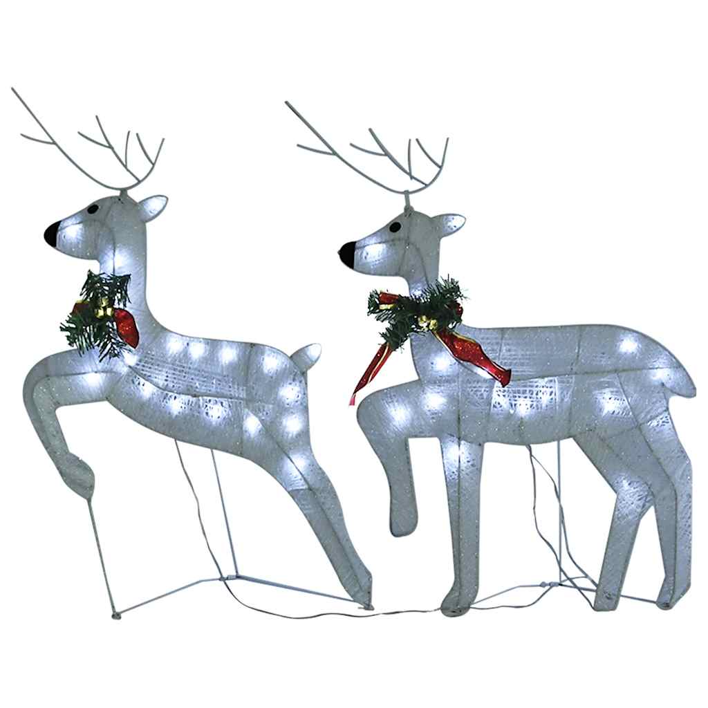 VidaXL Christmas reindeer 2 pcs 40 LEDs white