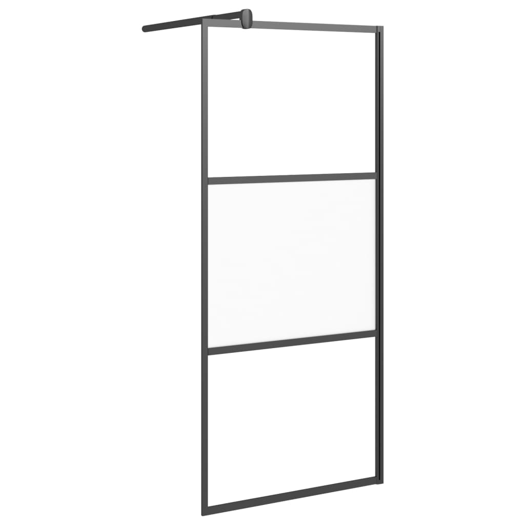 Vidaxl Walk-In duschvägg 90x195 cm halvmatt ESG Glass Black