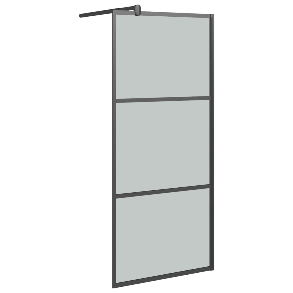 Vidaxl begehete Duschwand 90x195 cm dunkler ESG-Glas schwarz