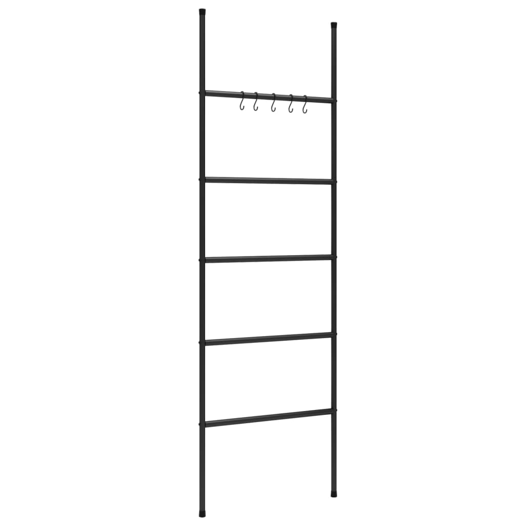 Vidaxl Rack de toallas con 5 niveles, negro 58x175 cm, hierro