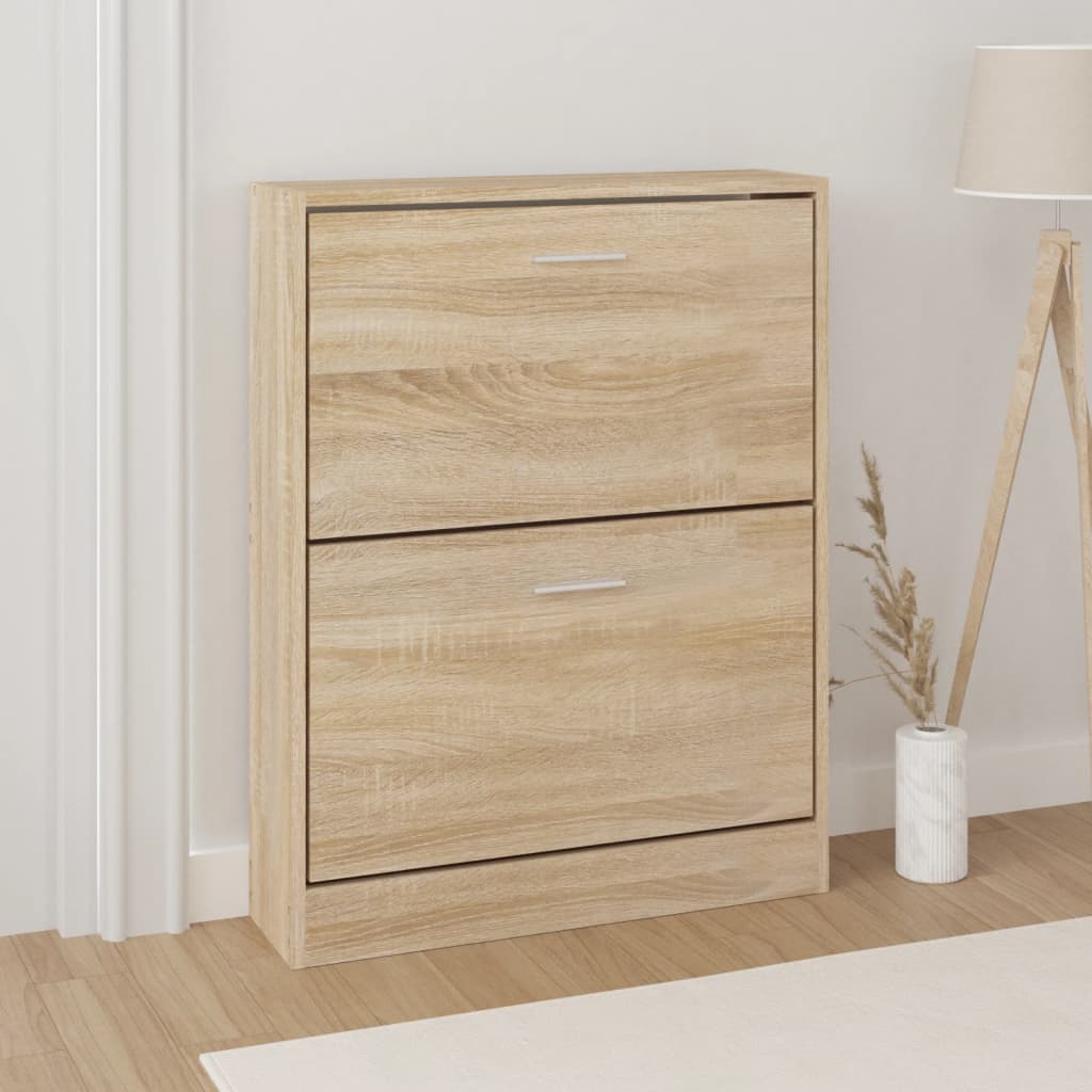Vidaxl skoskap 59x17x81 cm bearbeidet tre eik -farget