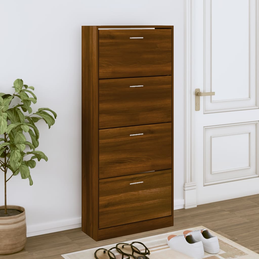 Vidaxx shoe cabinet 63x24x147 cm finished wood brown oak color