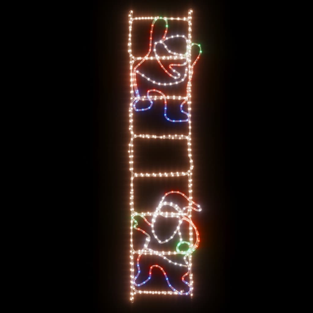 Vidaxl Figura navideña Santa Claus en la escalera plegable 552 LED 50x200 cm