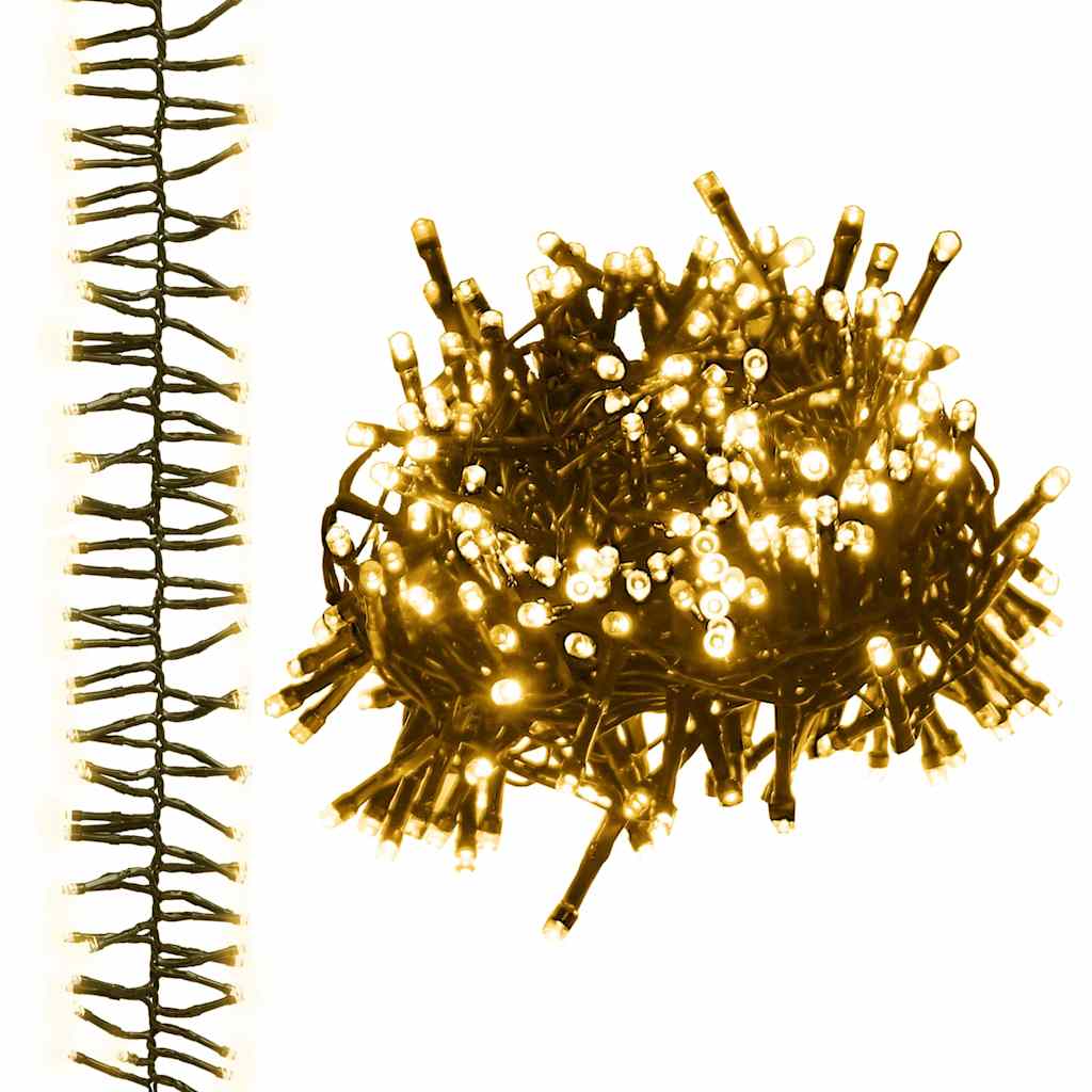 Vidaxl Light Garland Cluster avec 1000 LEDS blanc chaud 11 M PVC