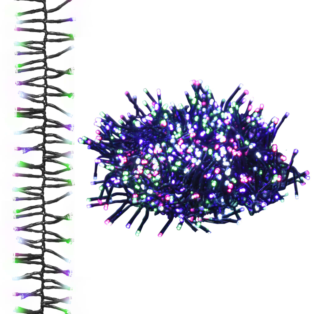 Vidaxl Light Girland Cluster mit 1000 LEDs Pastell mehrfarbig 11 m PVC