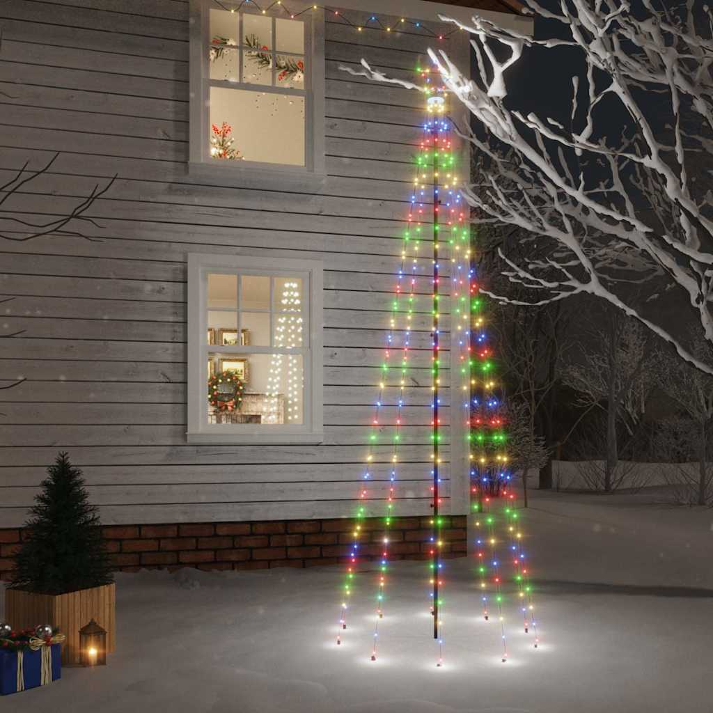 Vidaxl Christmas Tree with Ground Spike 310 LEDs Multicolor 300 cm