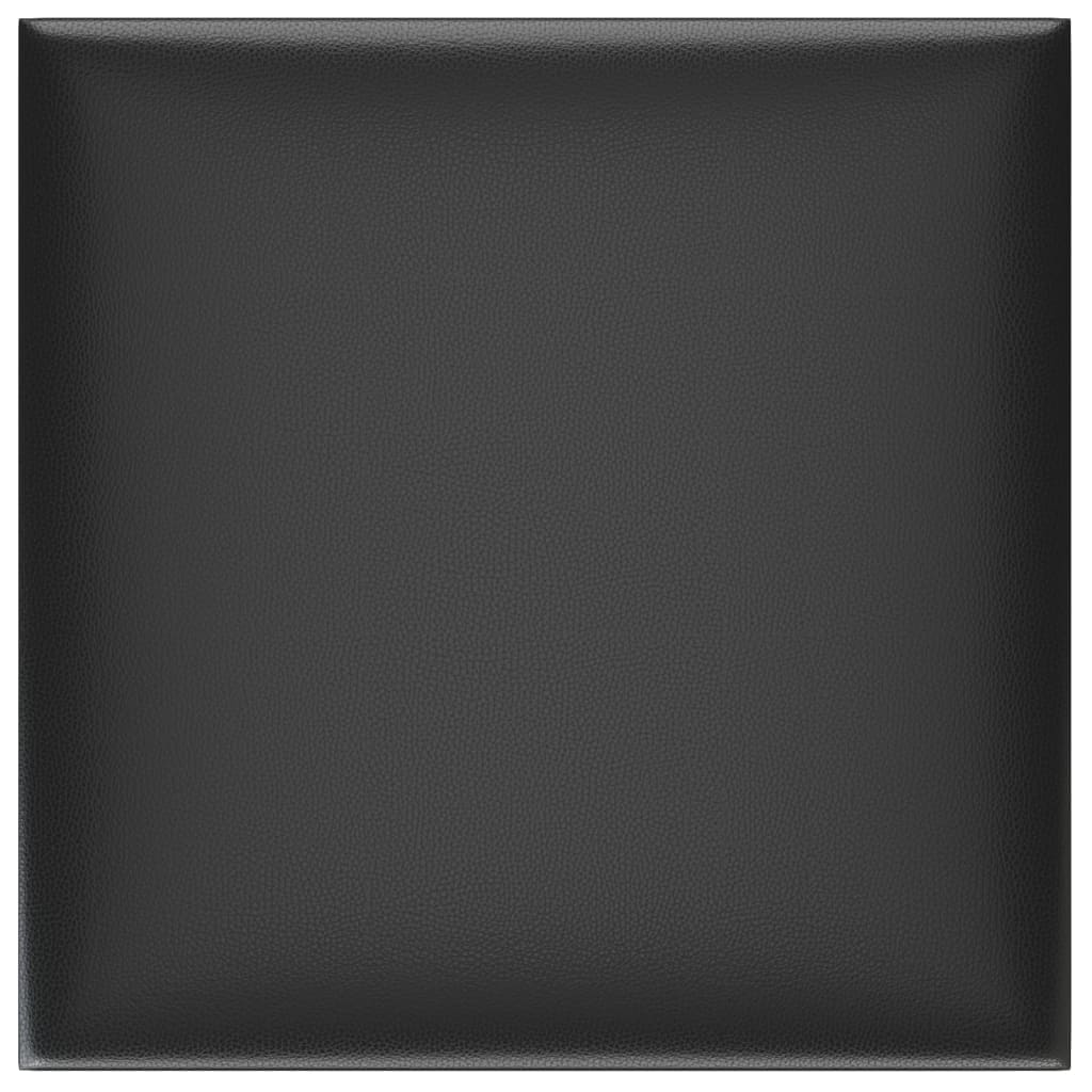Vidaxl Wandpaneele 12 ST 1,08 m² 30 x 30 cm künstliches Lederschwarz
