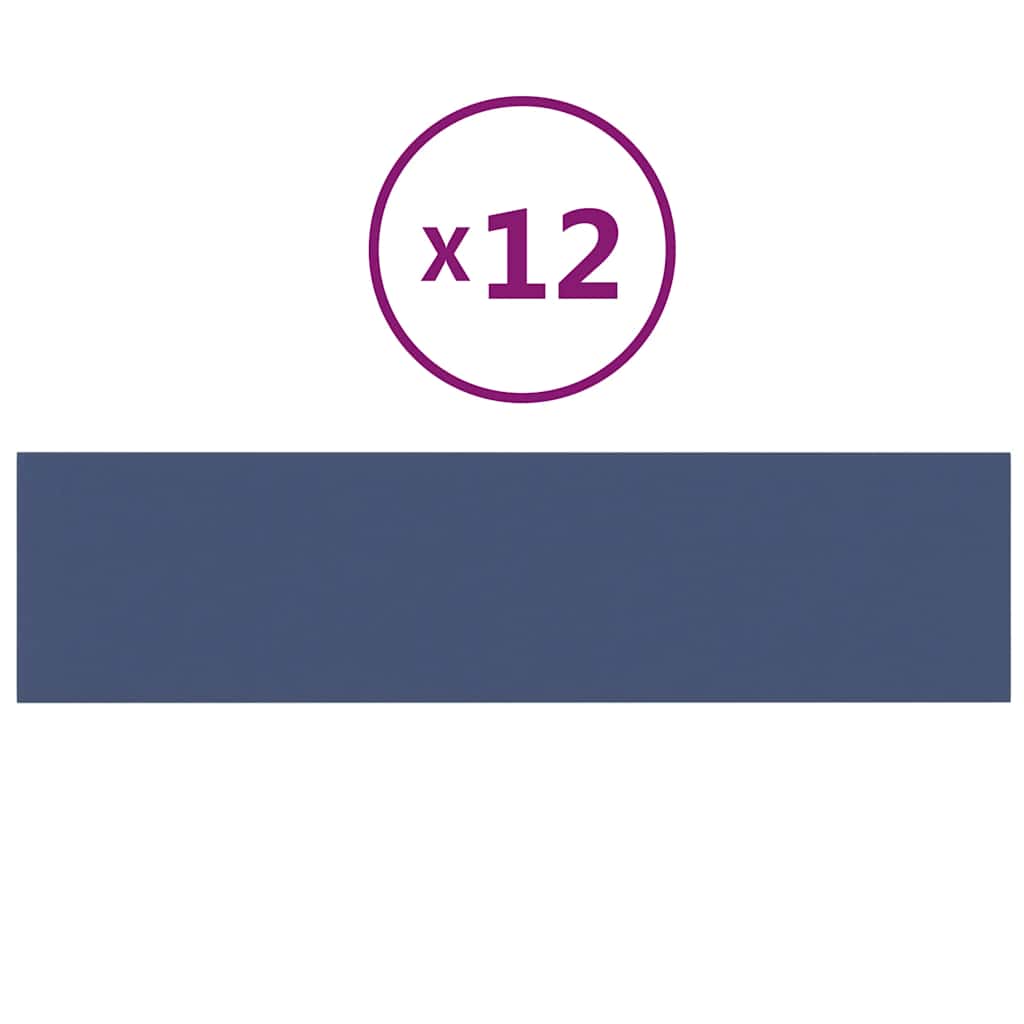 Vidaxl -Wandplatten 12 ST 1,08 m² 60x15 cm Stoff blau