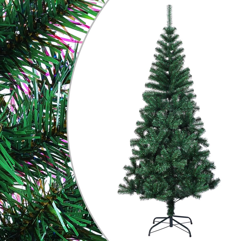 Vidaxl kunstkerstboom avec des extrémités irisées 210 cm en PVC vert