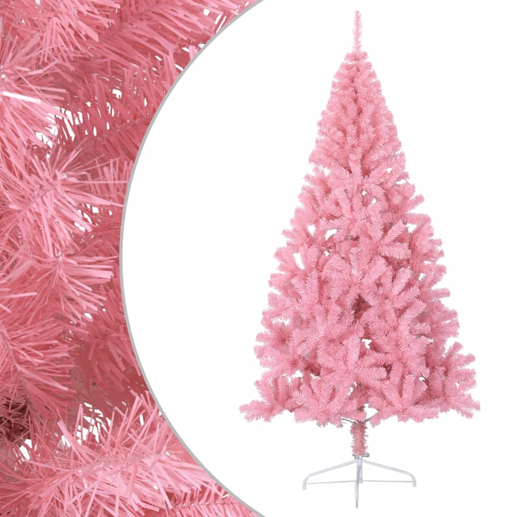 Vidaxl Kunstkerstboom avec un demi-240 cm PVC rose standard