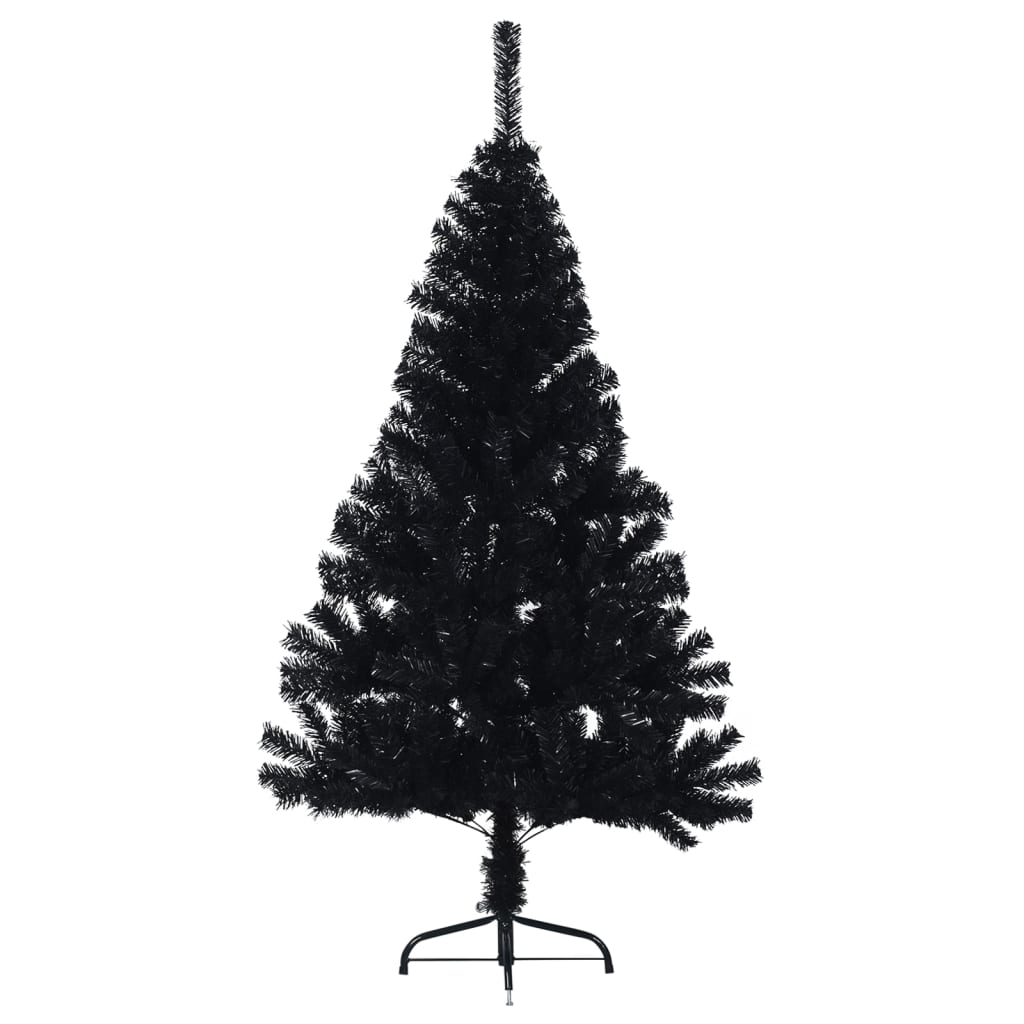 Vidaxl artificial Christmas tree with stand half 120 cm PVC black